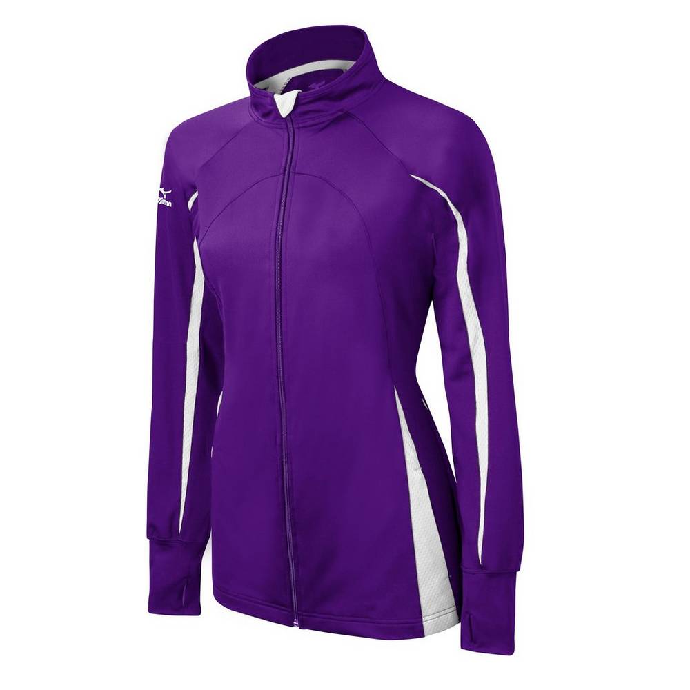 Giacca Mizuno Elite 9 Focus Full-Zip Donna - Viola/Bianche - 62819-YPFJ